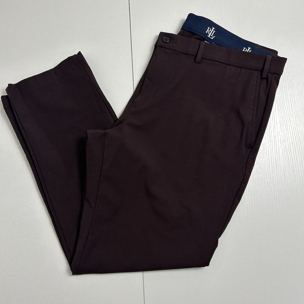 Lauren Ralph Lauren Dress Pants Men 40W 30L Espresso Brown Cotton Blend